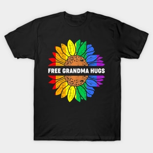 Free Grandma Hugs Lgbt Daisy Hippie Gay Pride T-Shirt